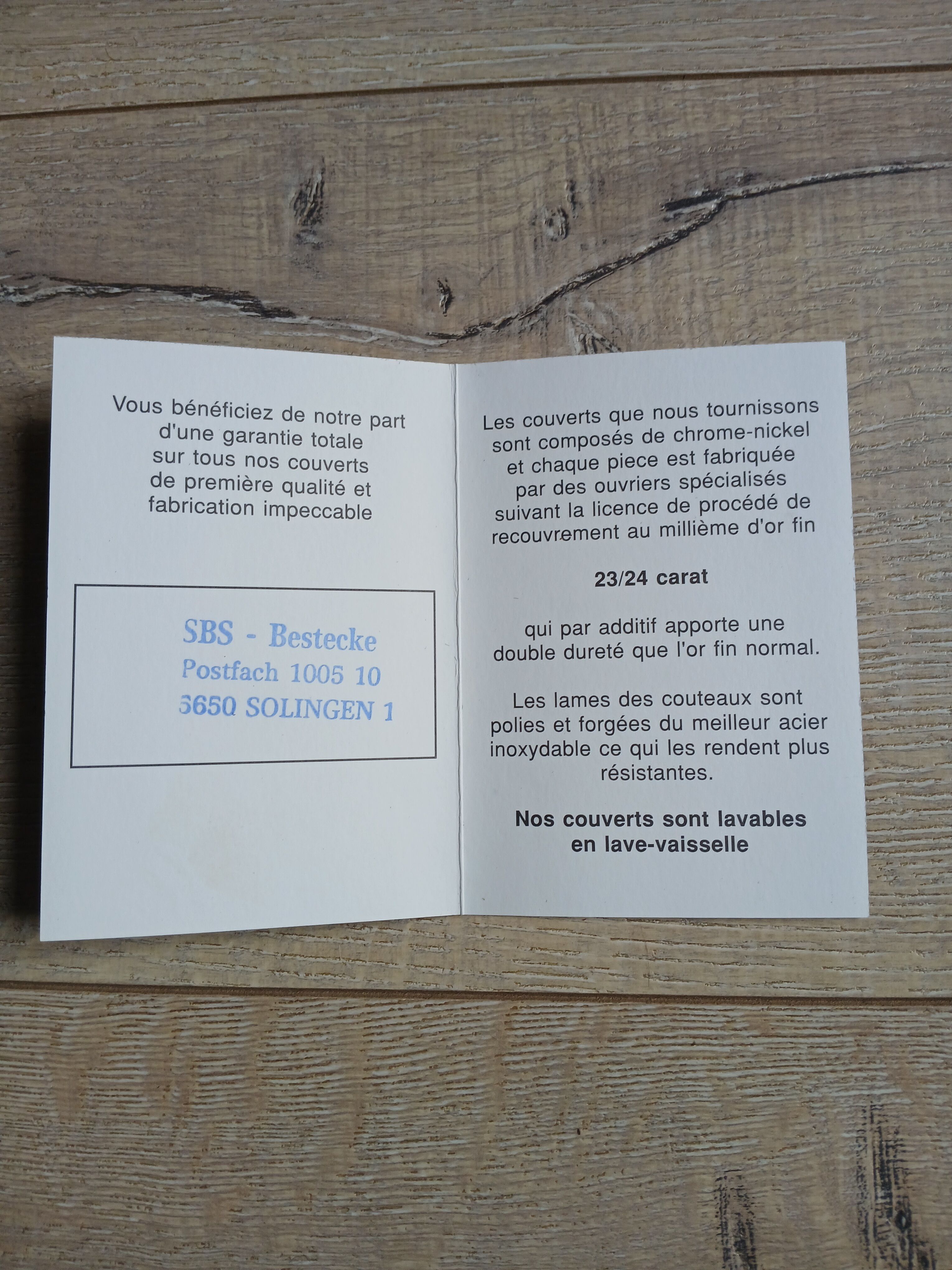 Ménagère de luxe SBS Solinger 63 pieces