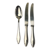 Pair of knives and table spoon silver Deetjen 100