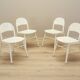 Set of four beech chairs, Italian design, 1970s, production: Italy