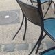 5 Bella folding chairs in steel and petrol blue leather by Maison Cattelan