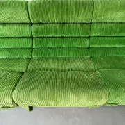 Modular green velvet corner sofa, 1970s