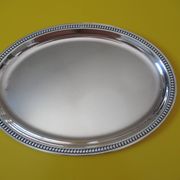Oval silver-plated metal tray 33.5X24.5 Louis XVI style vintage very good condition