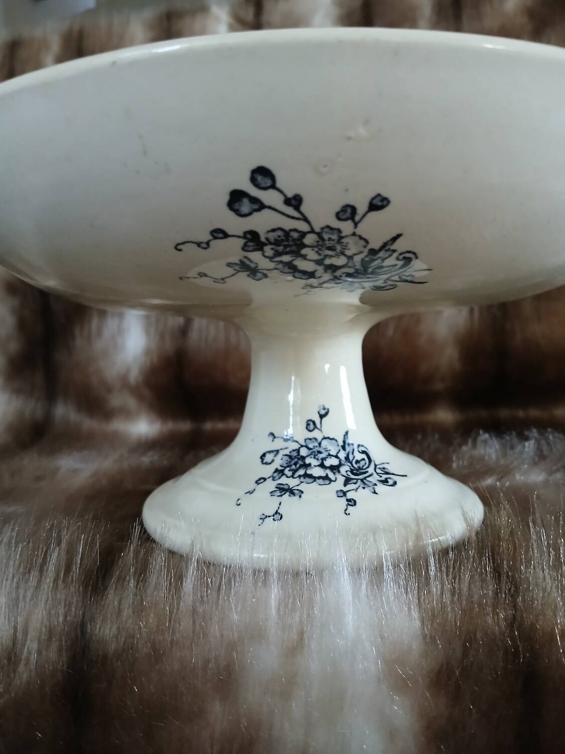 Antique compote dish HB&CIE in ironstone