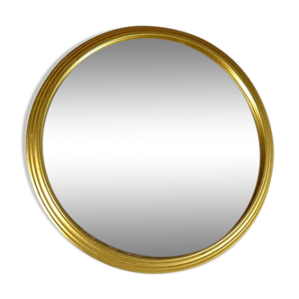 Miroir rond métal doré 23 cm