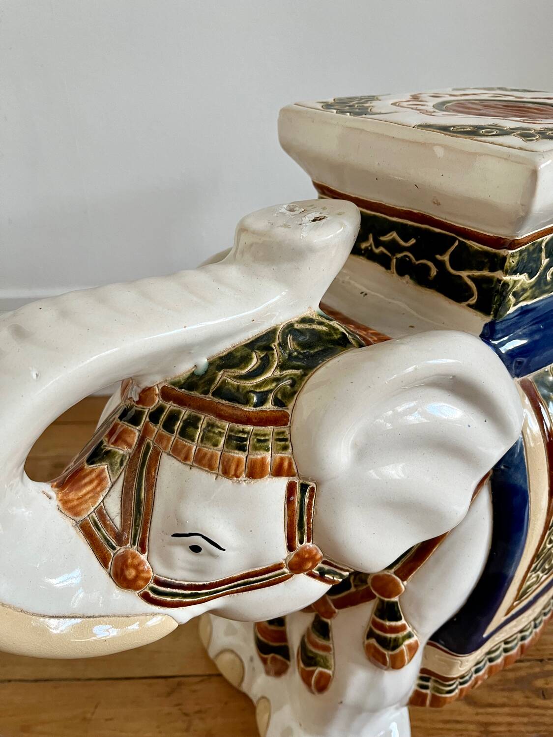 Vintage plant holder ceramic elephant