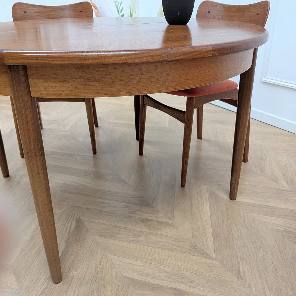 Round table G Scandinavian teak extendable