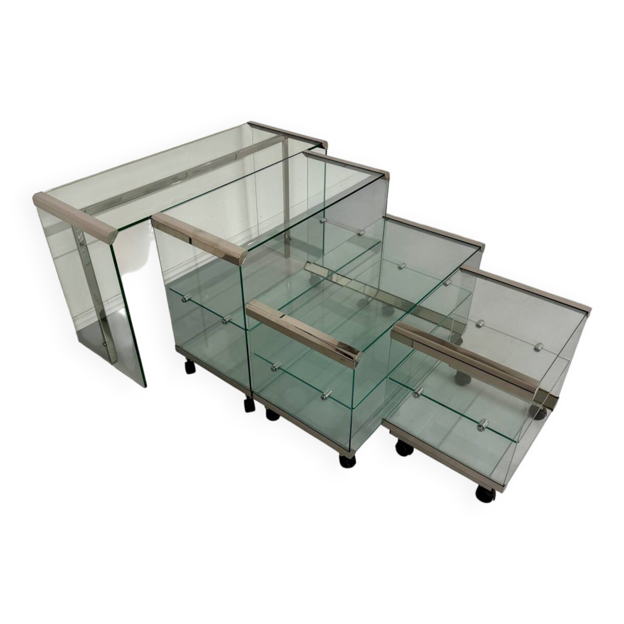 Italian design glass console storage unit by Gallotti & Radice An70