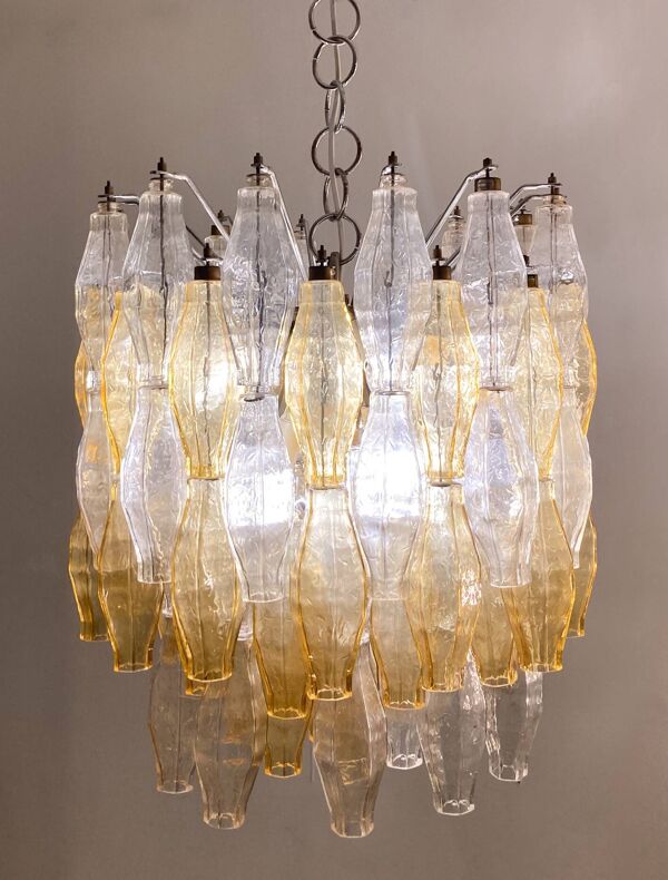 Mid-Century Murano Glass Chandelier ''Polyhedr'' by Carlo Scarpa for Venini, Italy, 1960s