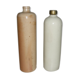 2 bottles of glazed stoneware in natural colours