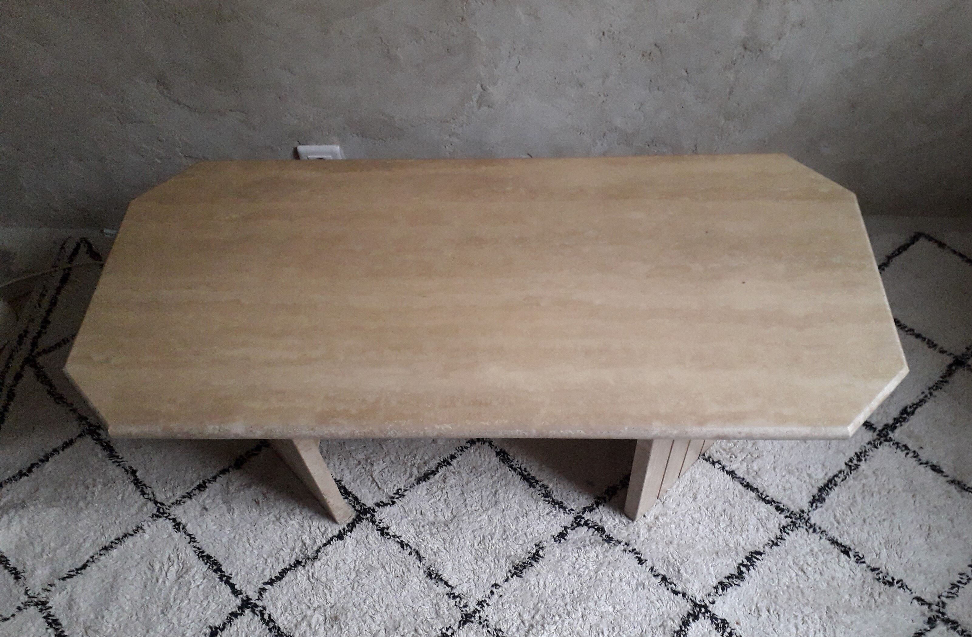 Coffee table in travertine