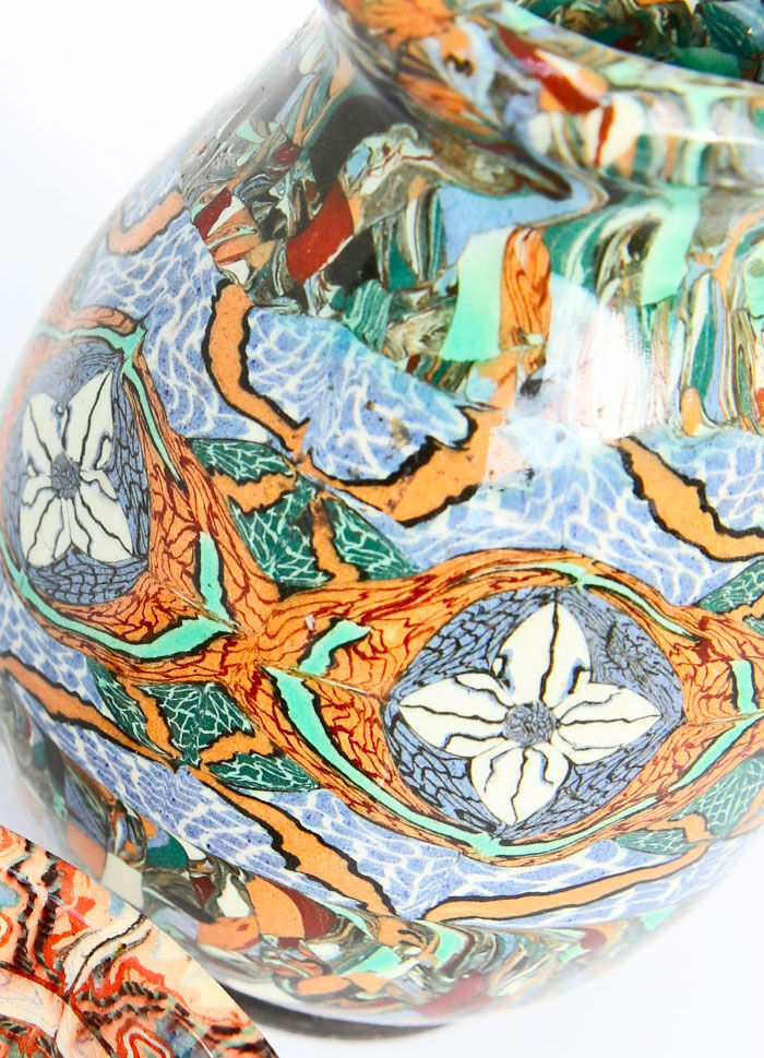 Fifties vase by Jean Gerbino in Vallauris in mixed ceramics
