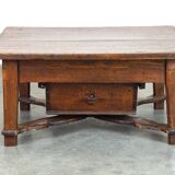 Late 18th-century Spanish coffee table with deep drawer and a beautiful patina