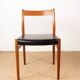 6 Danish chairs in teak and new skai, model 418 Arne Vodder 1960.