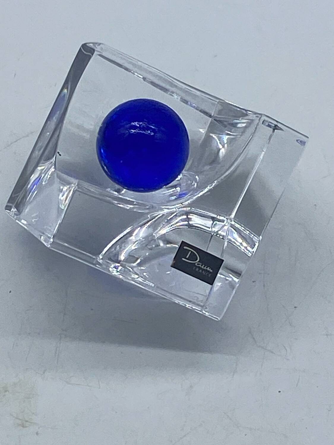 Daum France 🇫🇷 blue ball ashtray / pocket emptier