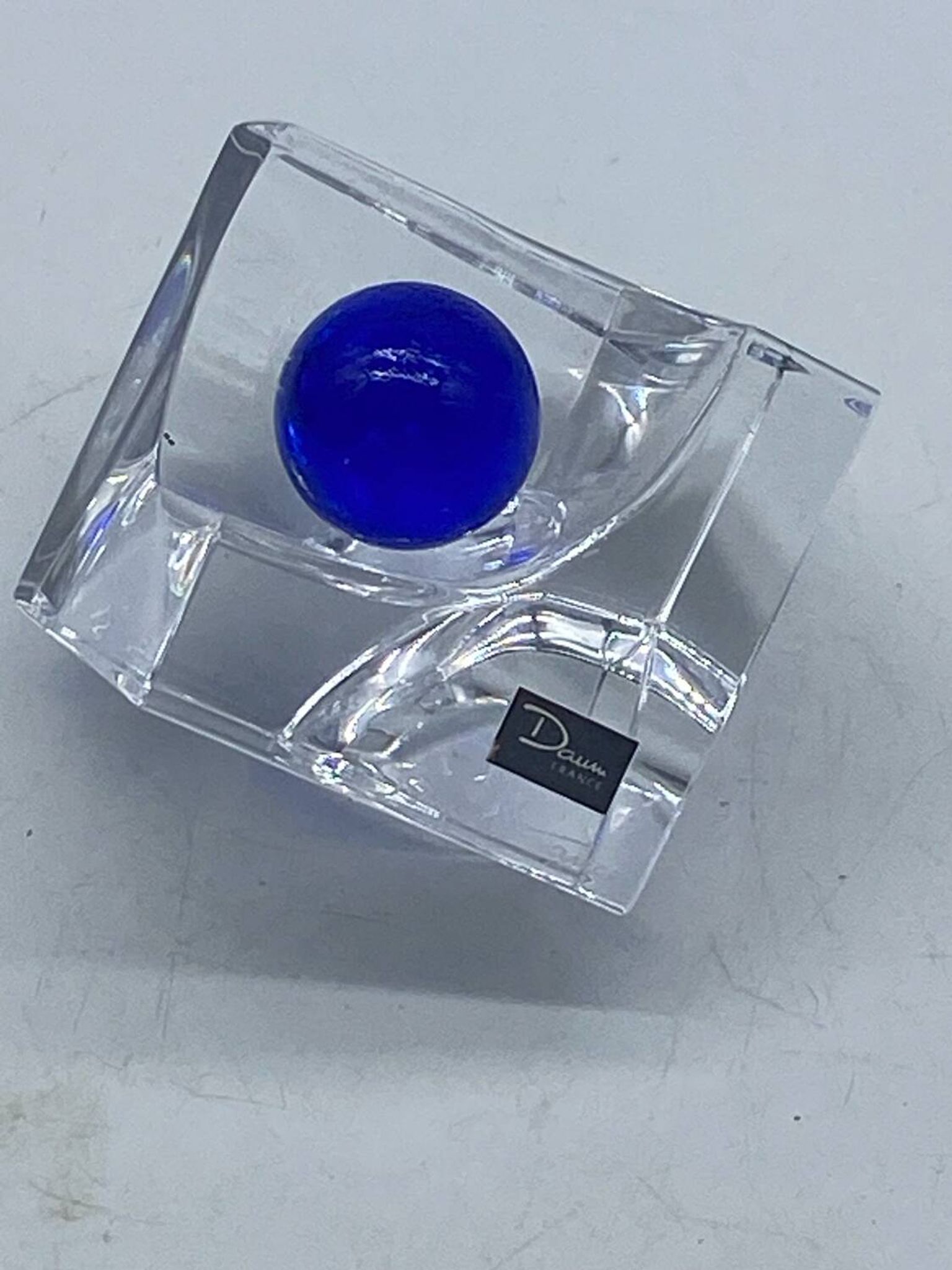 Vide poche / cendrier Daum France 🇫🇷 boule bleue