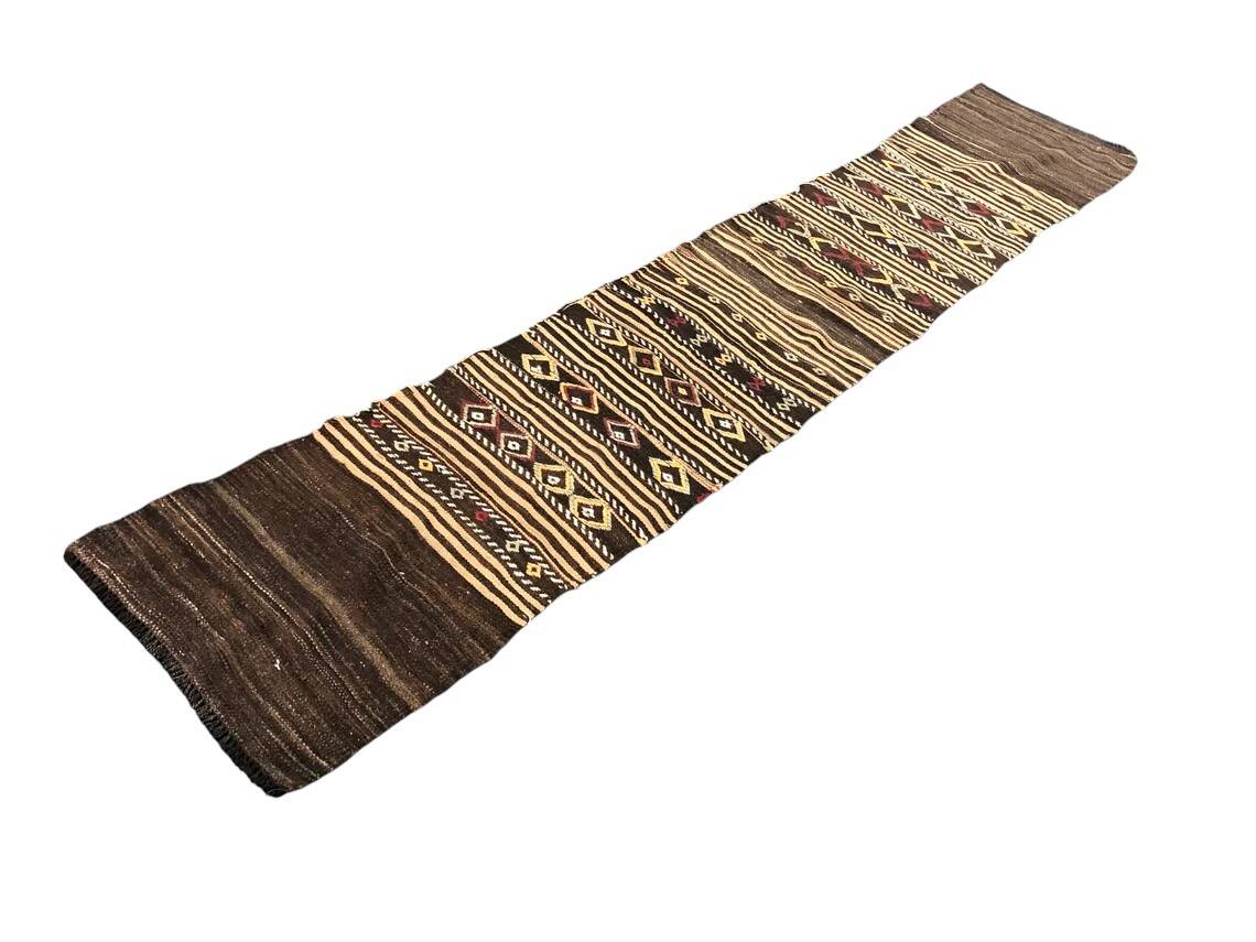 Neutral Vintage Wool Kilim Runner
