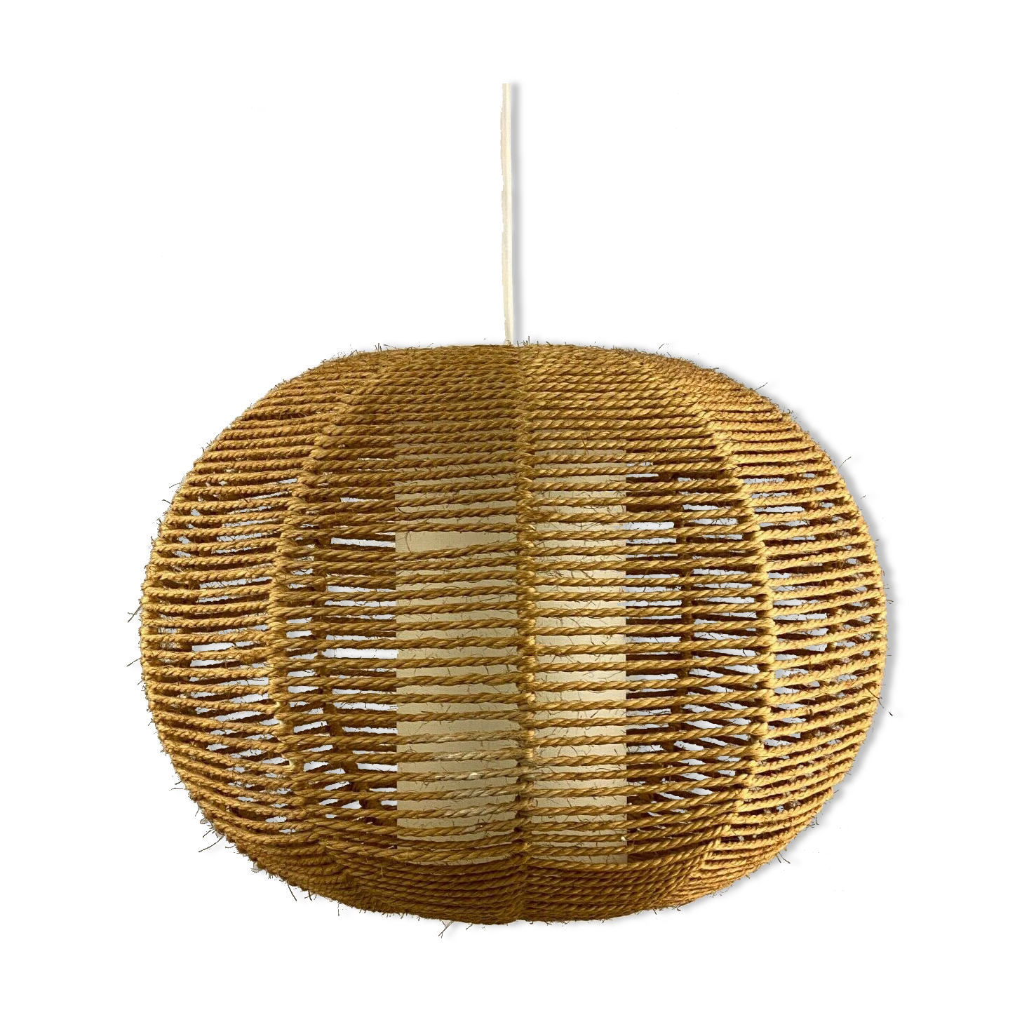 60s 70s lamp lamp ball lamp raffia braid space age design 60s 70s