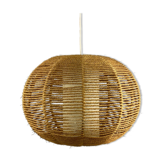 60s 70s lamp lamp ball lamp raffia braid space age design 60s 70s