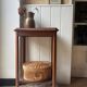 Art Deco bedside table in solid wood