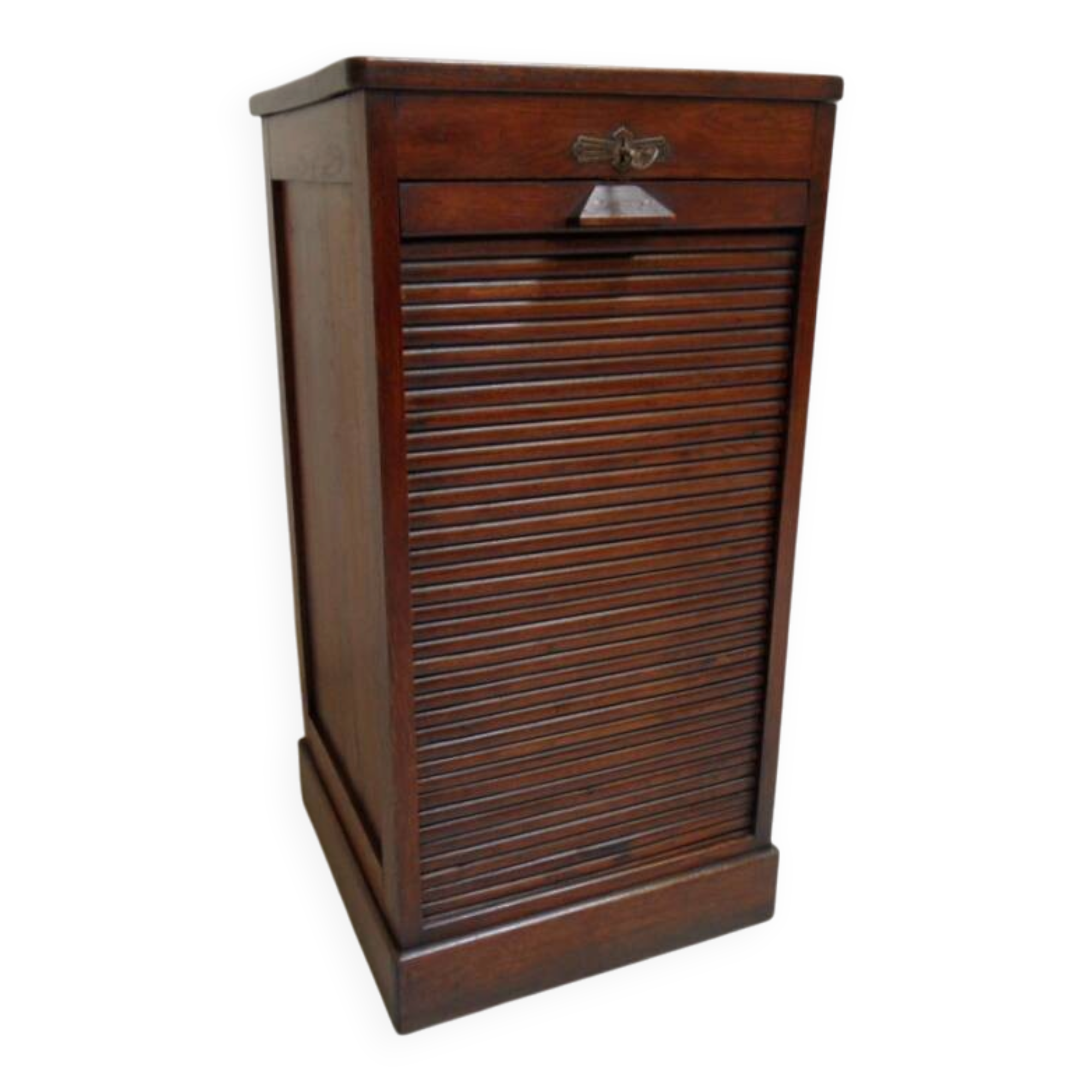 Antique filing cabinet with roller shutter