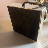 Creation Mathias 1970 modern table lamp in silver glass with lampshade