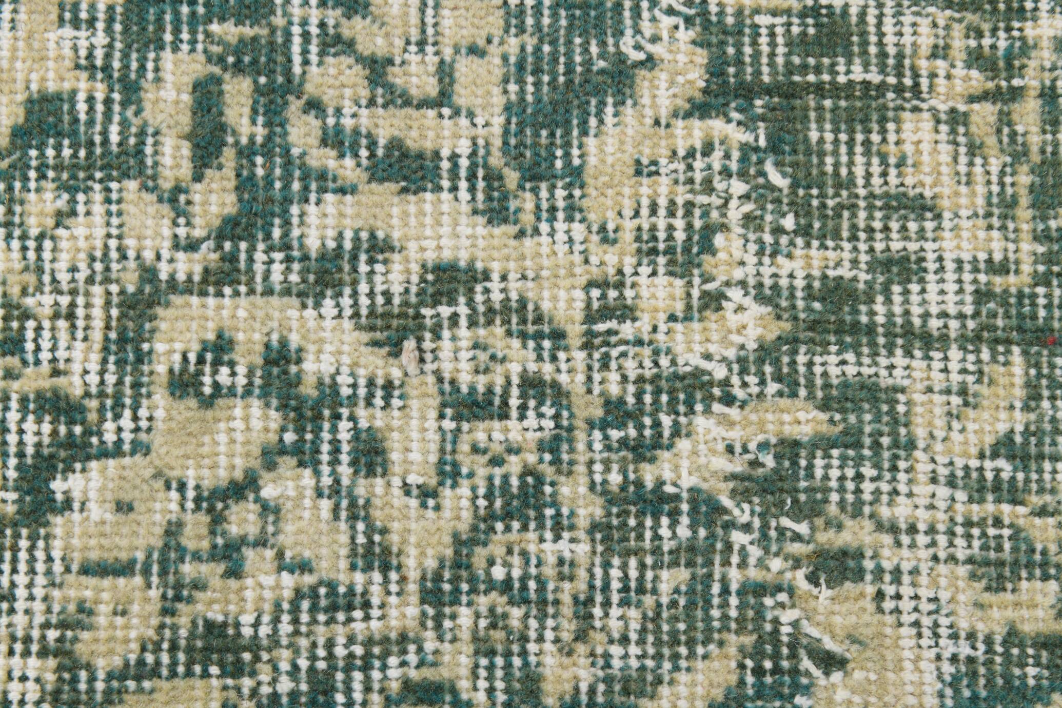 Green Beige Medallion vintage turkish Rug, hand made vintage carpet