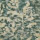 Tapis vintage turc fait main à décor de médaillon vert et beige