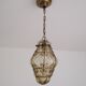 Venetian Lantern - Murano Glass blown in its metal cage CIRCA 1940