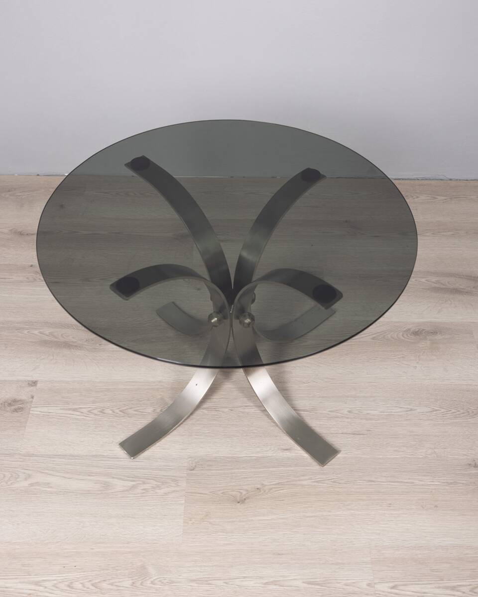 VINTAGE 1960S METAL AND GLASS COFFEE TABLE, ITALIAN DESIGN