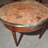 Marble and cherry hot water bottle table