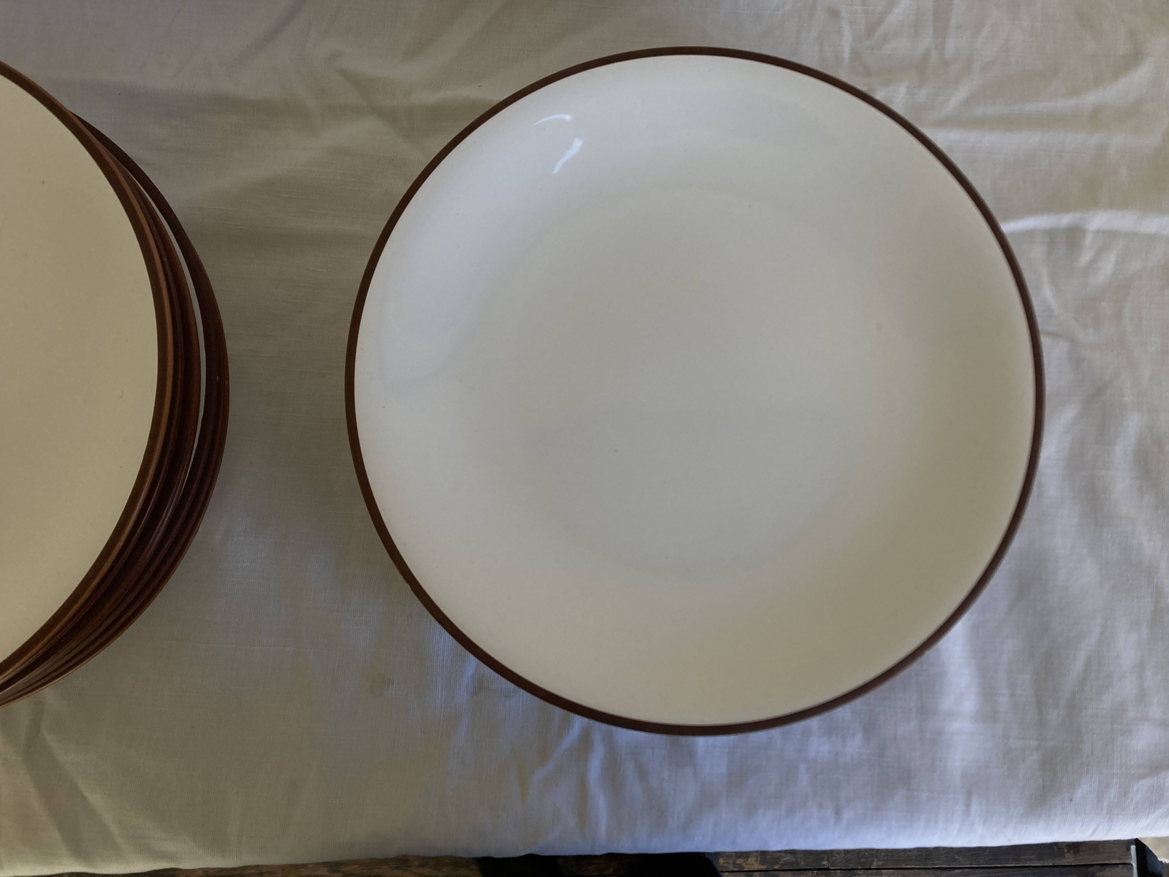 set of 12 flat plates in Siena enameled earthenware by KMK Scandinavian 1965