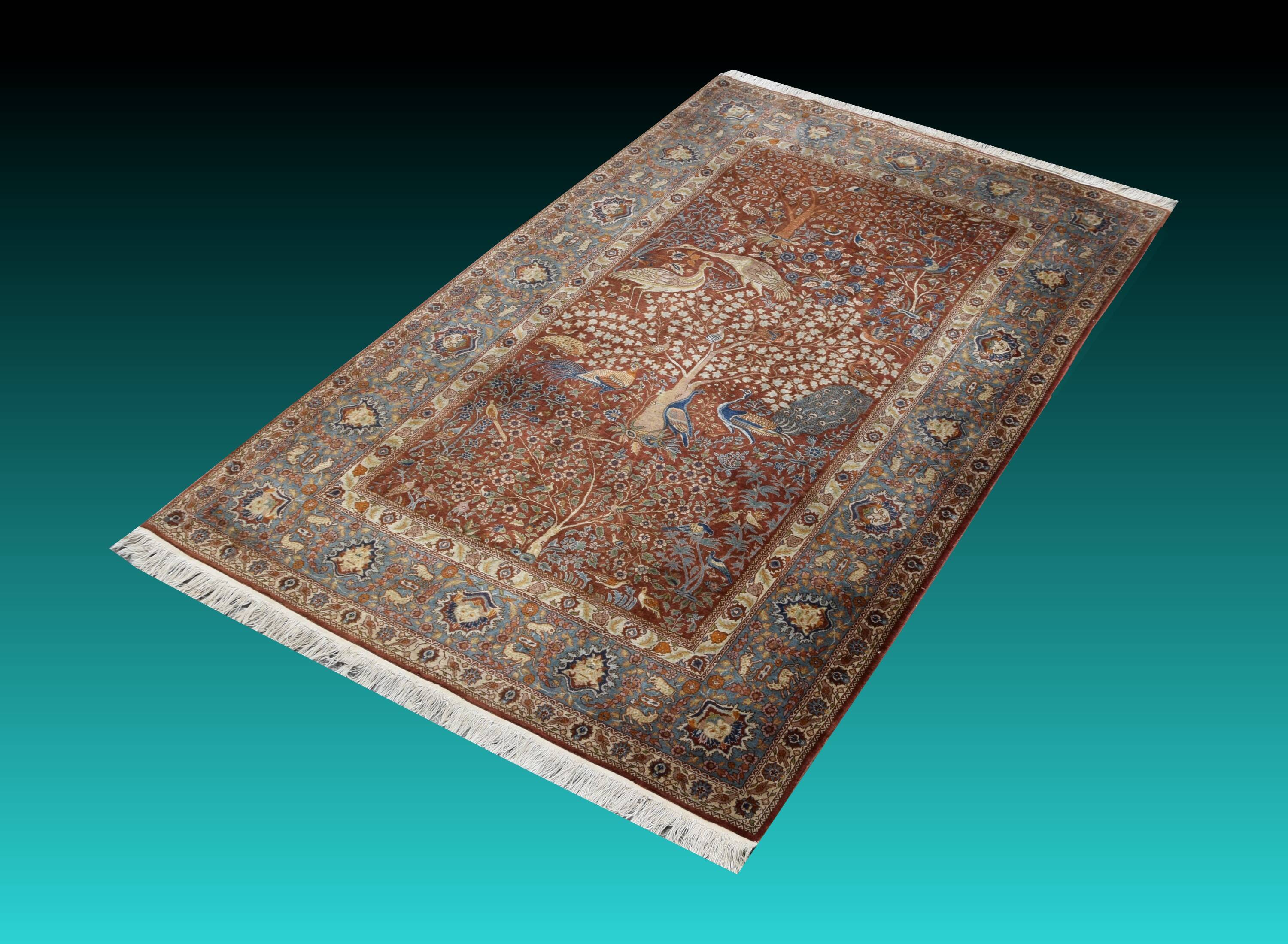 Persian rug "Tree of Life" with Birds – 137 x 240 cm - Handmade