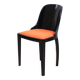 Art Deco Chair in Ebonized Wood, Orange Fabric, France, 1930