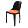 Art Deco Chair in Ebonized Wood, Orange Fabric, France, 1930