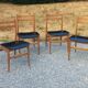 Set of 4 Scandinavian-style teak chairs from the 1970s.