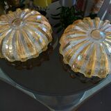 Pair of light fixtures, wall lamps or ceiling lamps 70s