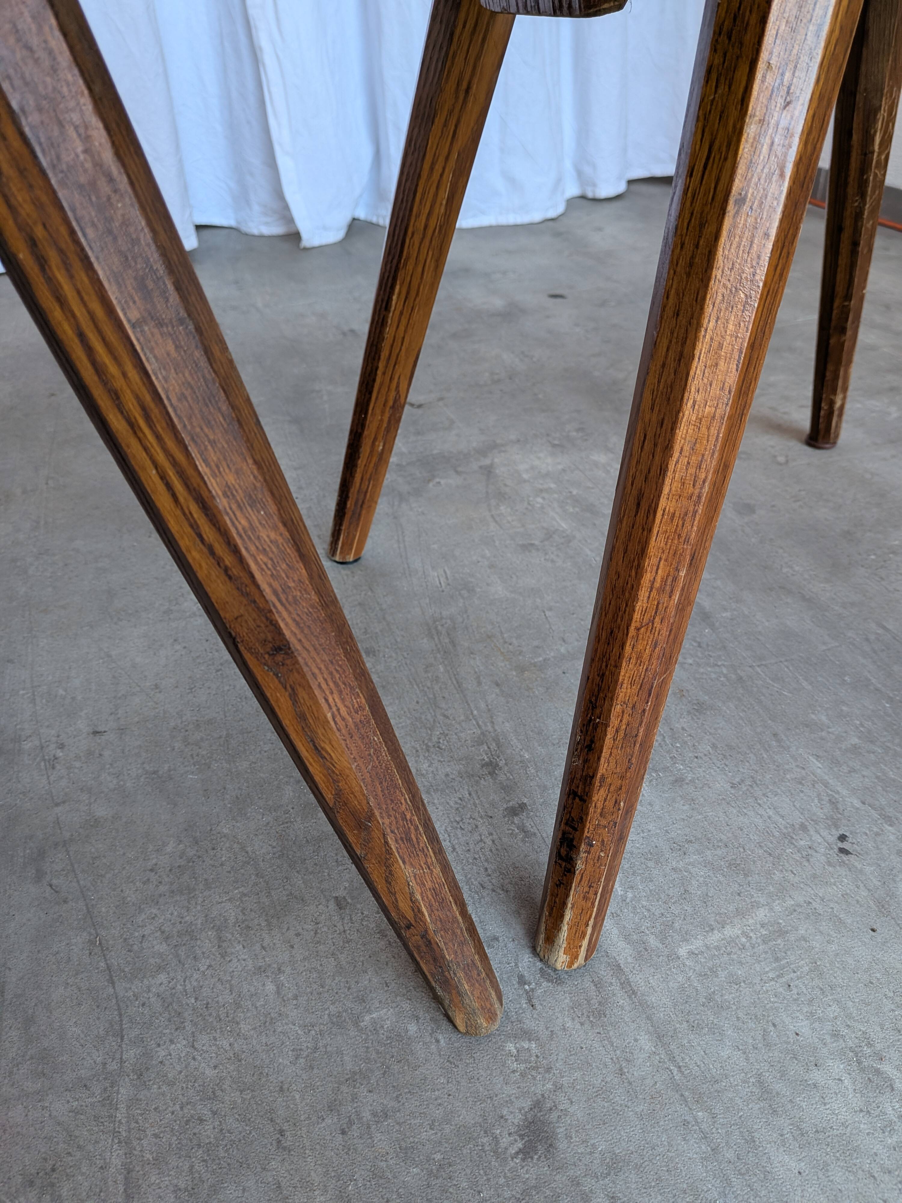 Set of 4 Farmhouse Tyrolean Chair with Heart Cutout Back / 1970s Vintage Di