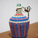 Braided wire bottle, plastic wire, scoubidou bottle, Viresa glass bottle