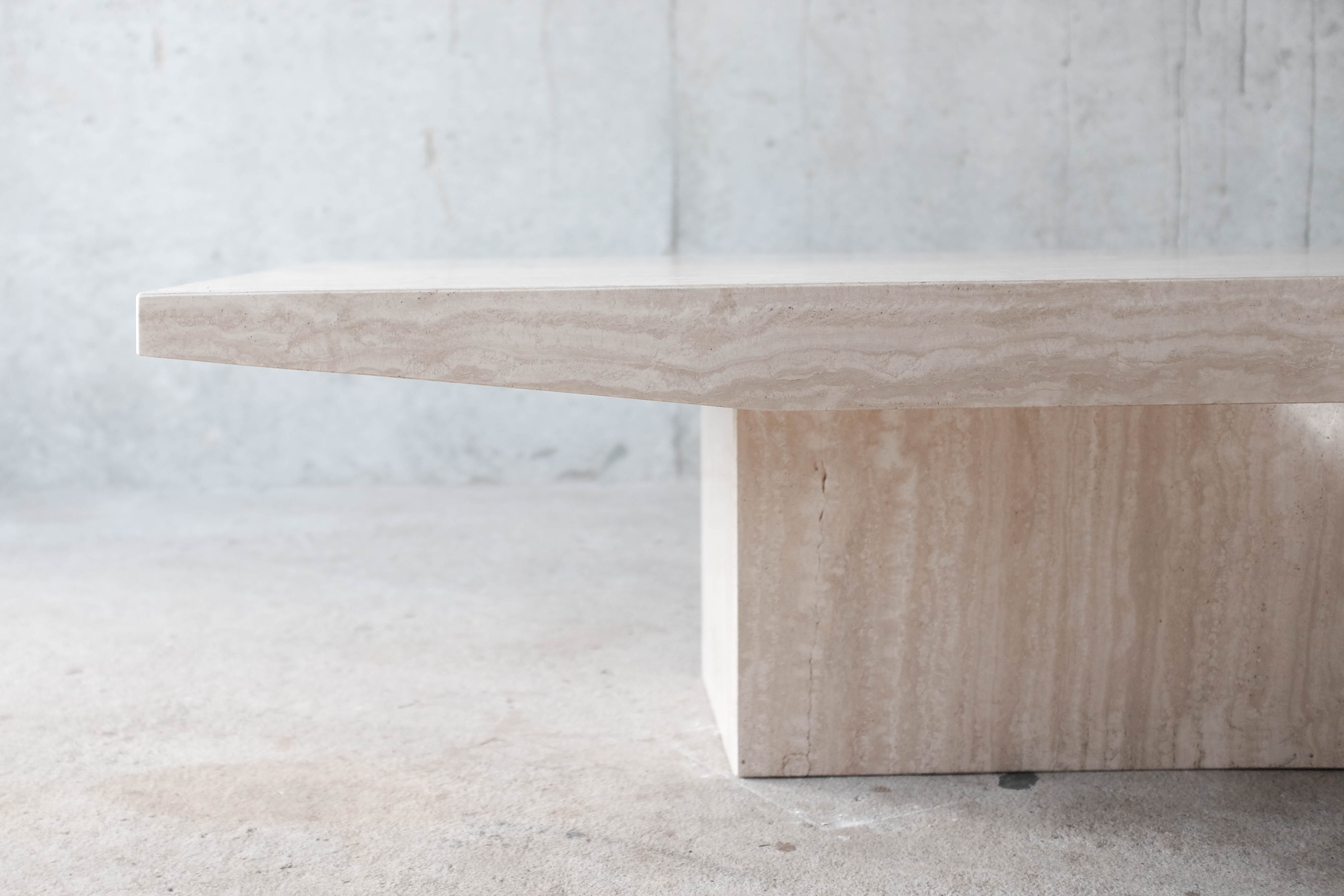 Vintage travertine coffee table, 80s