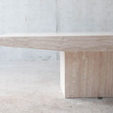 Vintage travertine coffee table, 80s
