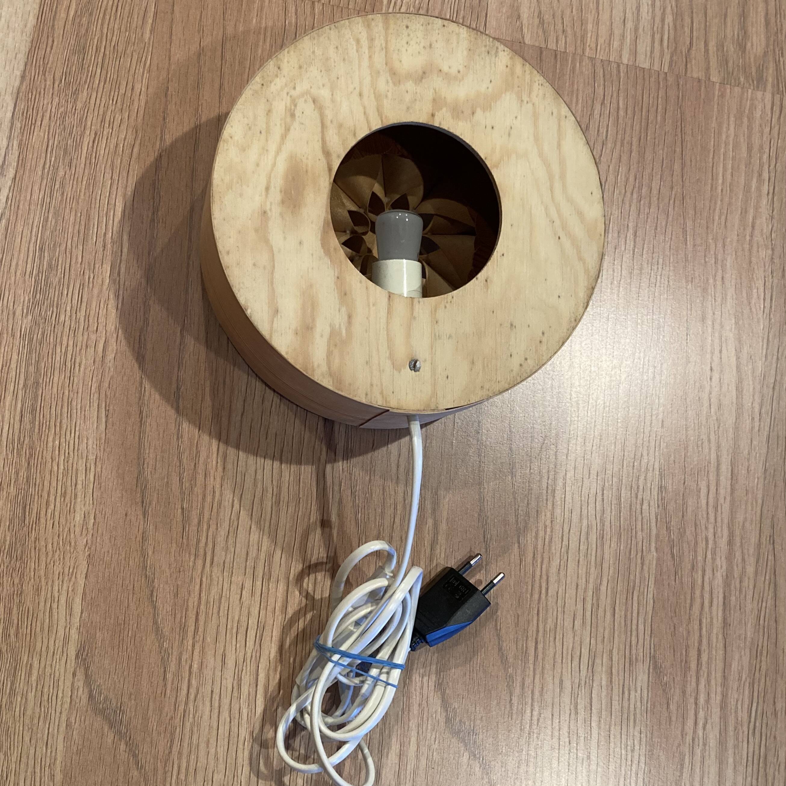 Large wooden wall light, Scandinavian design, 1950s.