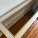 70s stainless steel and glass console