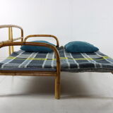 Sixties rattan / manou daybed with extension