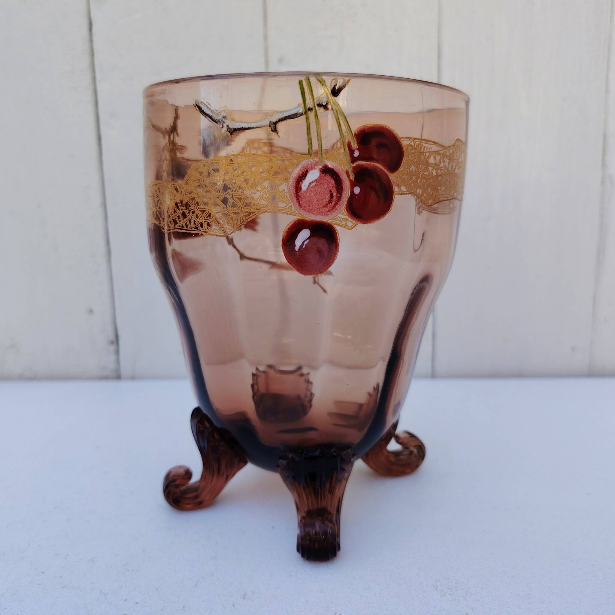 Cerise service with Legras brandy, Art Nouveau, Montjoye