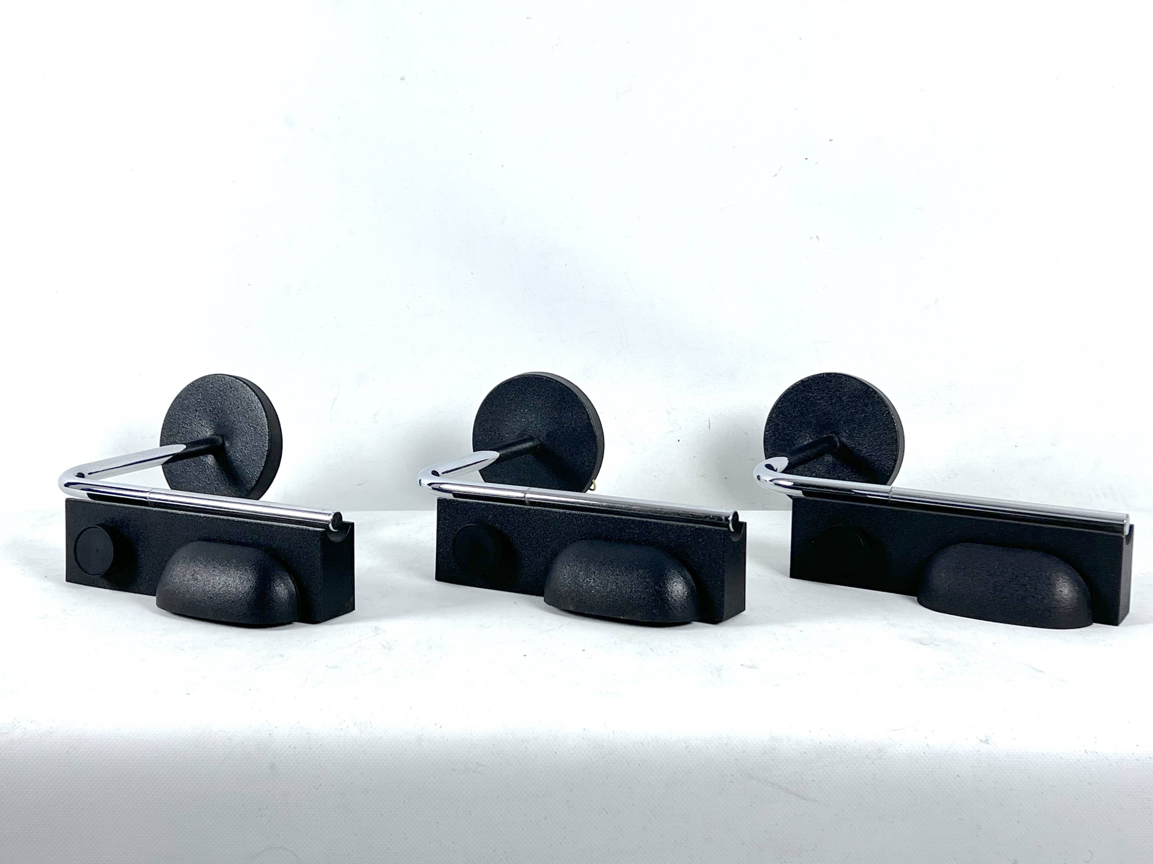 Vintage set of three sconces by Ernesto Gismondi for Artemide. Italy 1980s