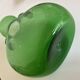Neo-classical vase from 1960, Italian work in blown green bubble glass.