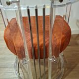 Set of 6 Acrylic and Chrome Chairs, Italy, 1970s