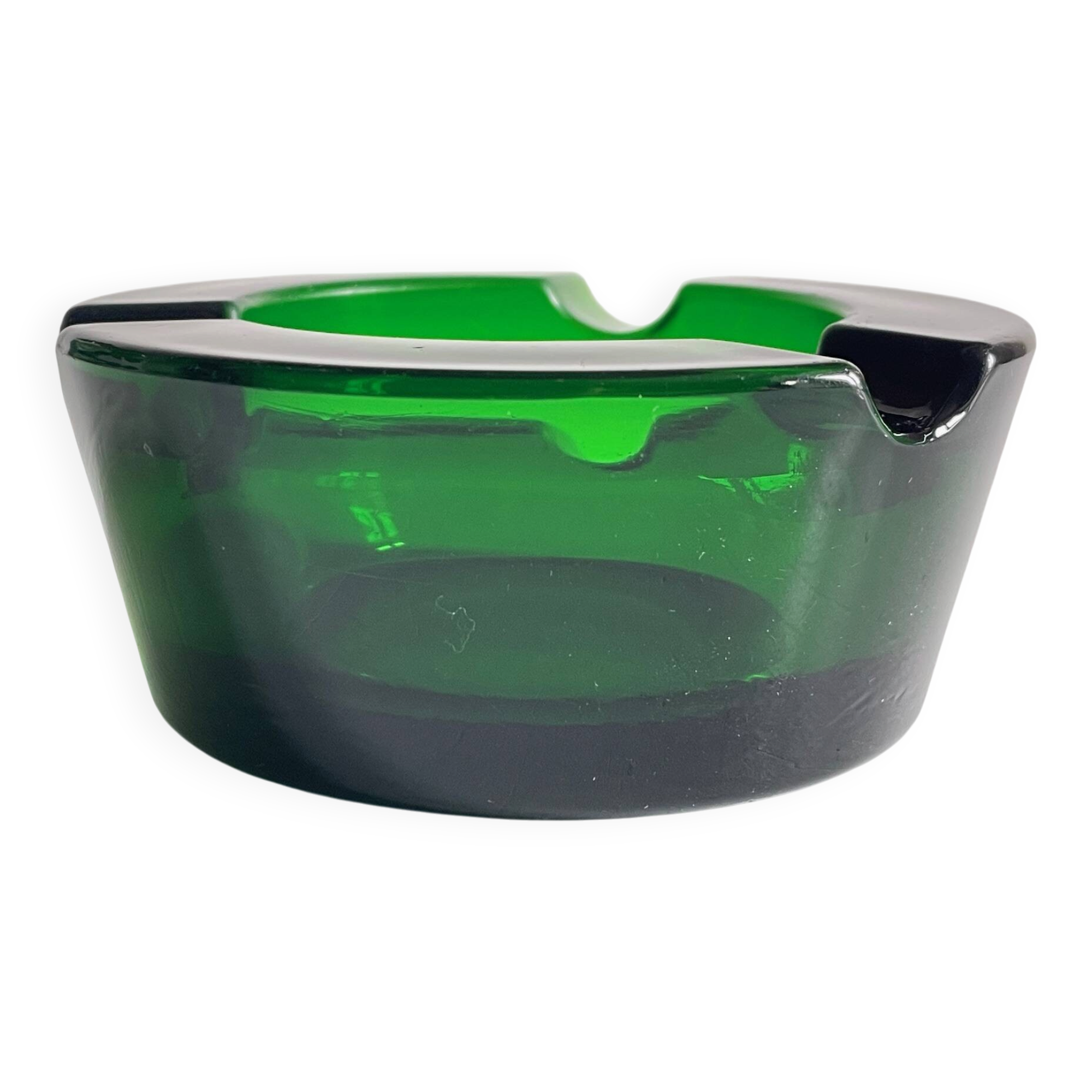 ASH TRAY Green Glass Vintage