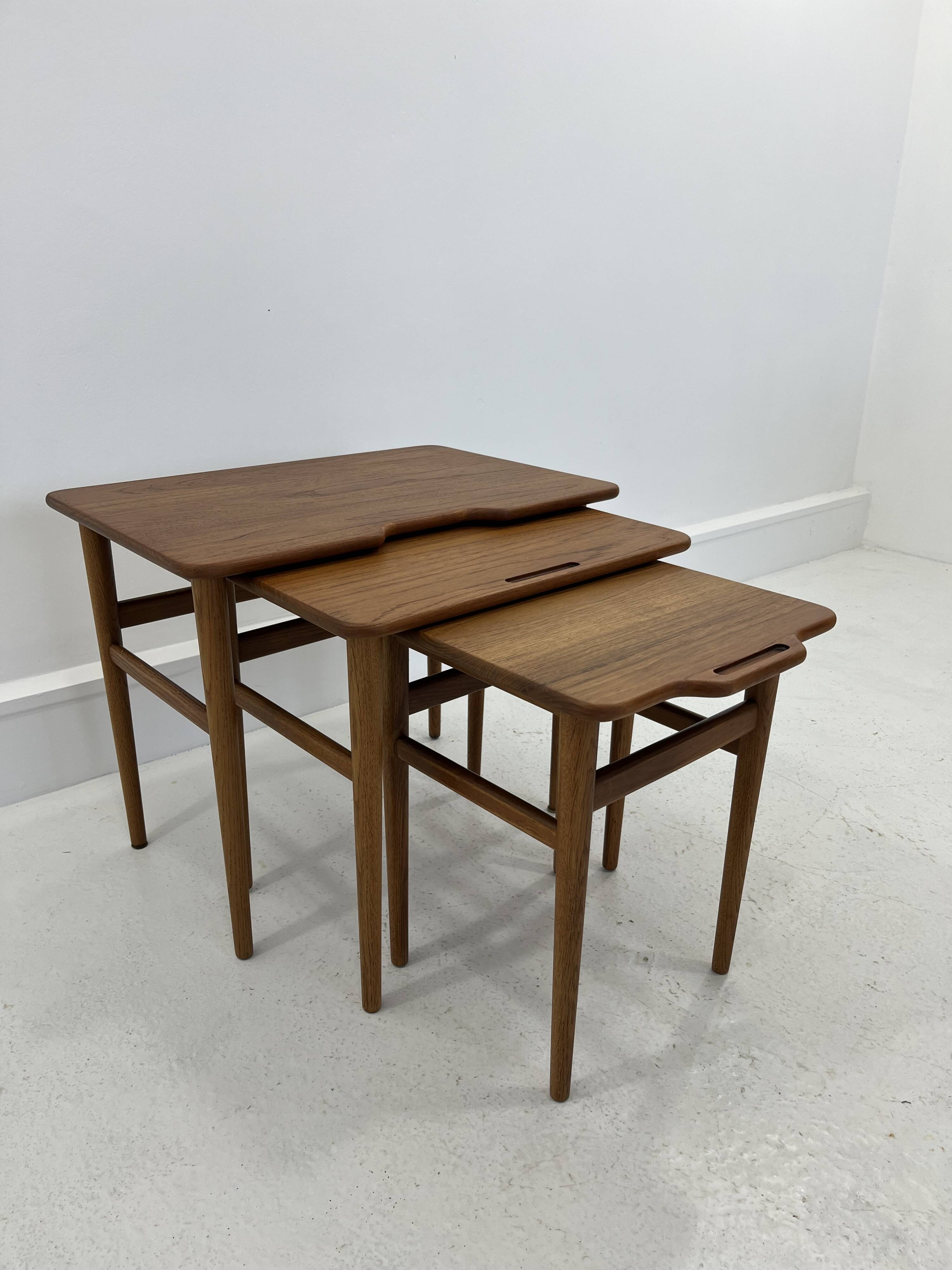 Danish Teak Nesting Tables by Kurt Østervig for Jason Møbler, 1960s, Set of