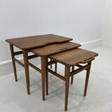 Danish Teak Nesting Tables by Kurt Østervig for Jason Møbler, 1960s, Set of